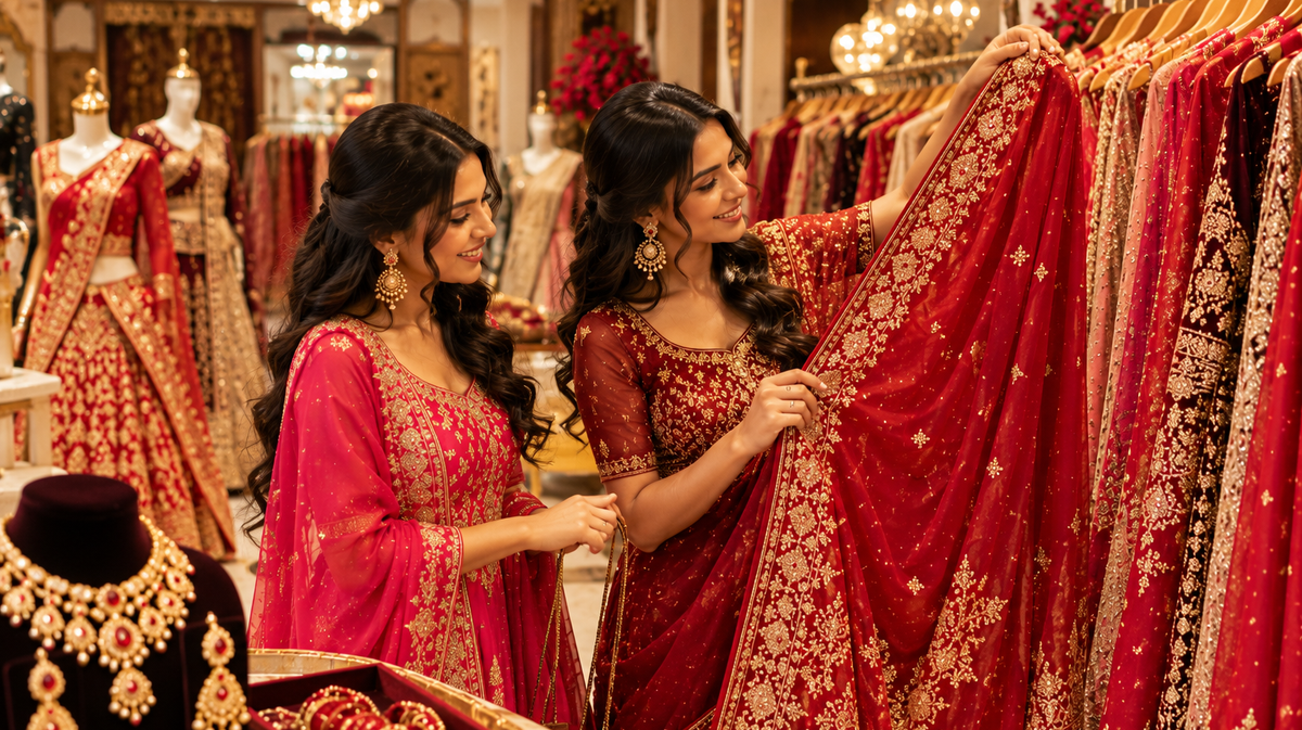 Karwa Chauth outfit shopping in Brampton at the Raaja Raani store
