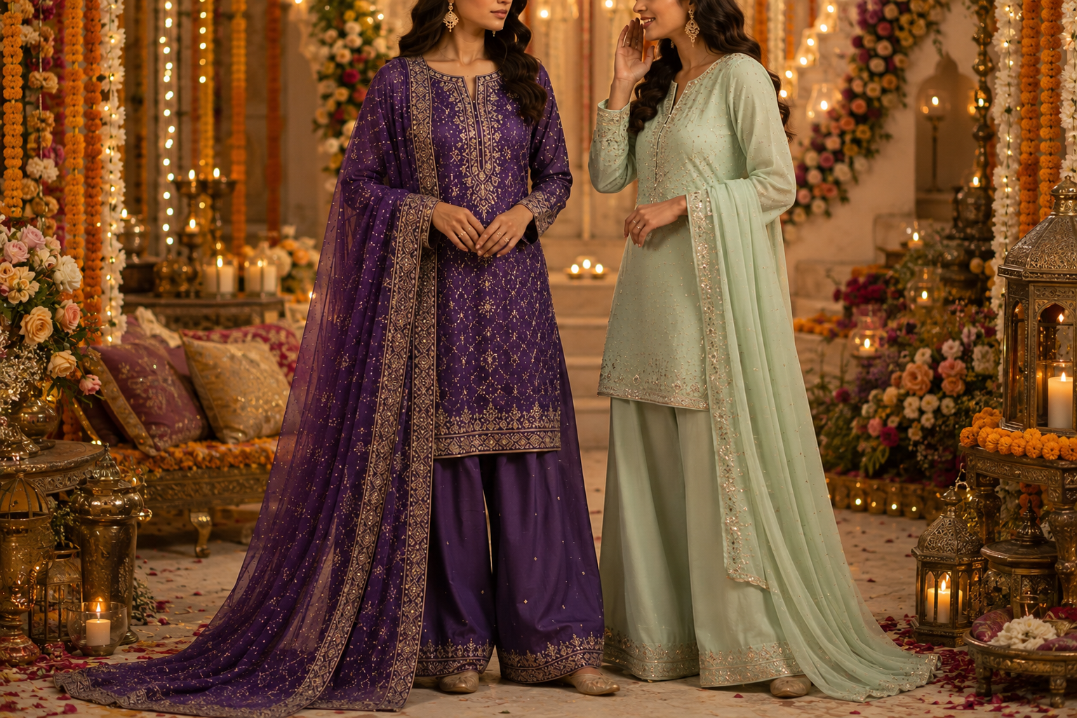 Farshi Shalwar vs Sharara: The Difference