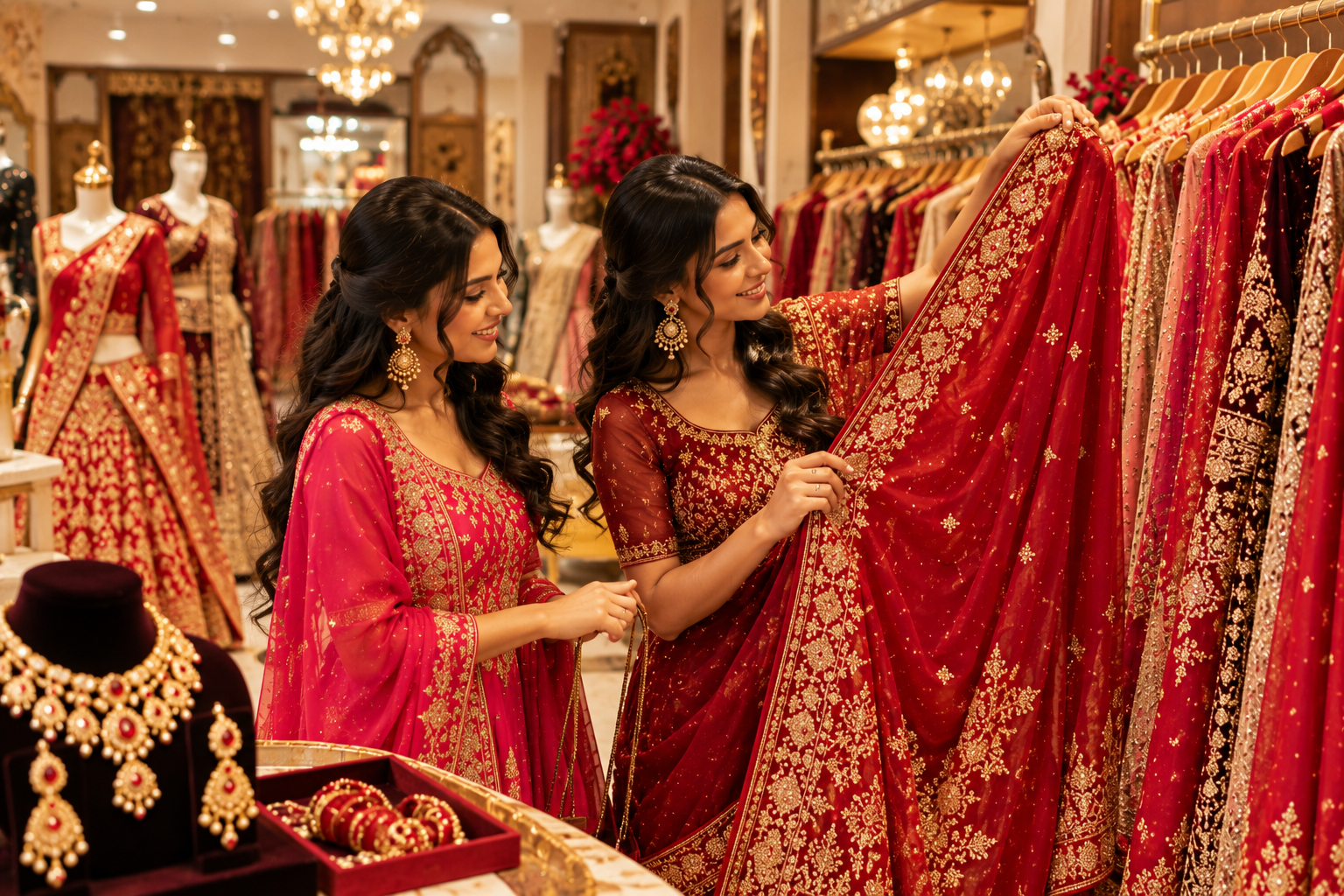 Karwa Chauth outfit shopping in Brampton at the Raaja Raani store
